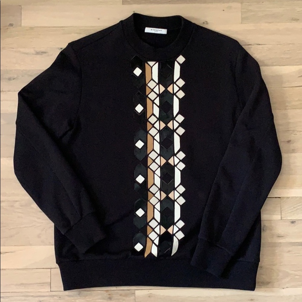 Givenchy FW18 Leather & Calfskin Appliqué Jumper